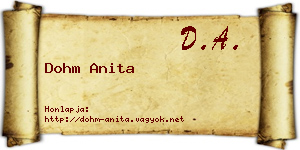 Dohm Anita névjegykártya